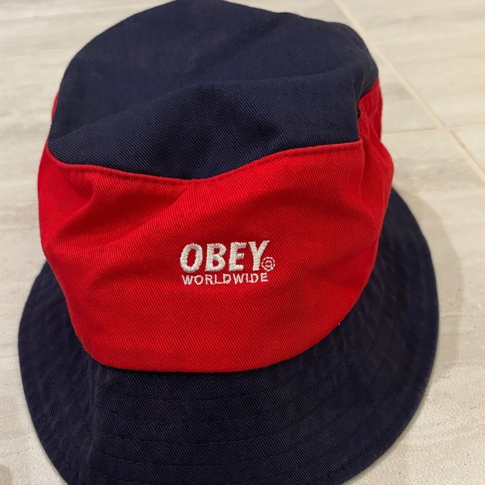 Obey Two-Tone Red and Black Bucket Hat